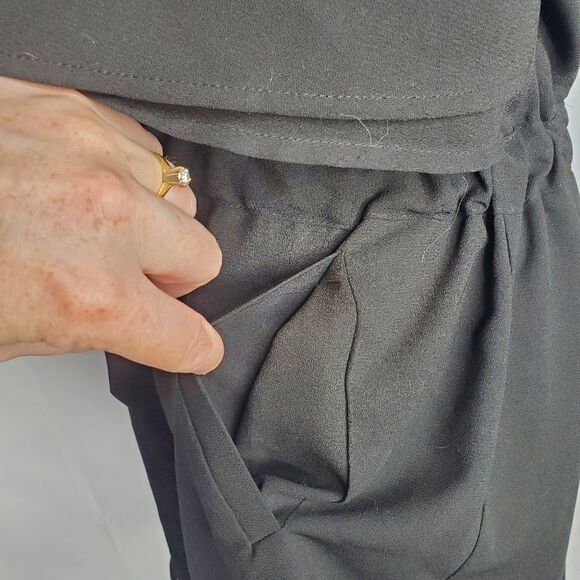 ANTHROPOLOGIE Cartonnier vest black river road tunic drawstring top XS - Picture 5 of 9